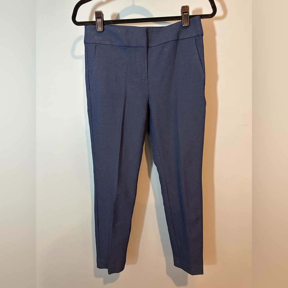 LOFT Petites Dot Patterned Ankle Pant in Dark Blue